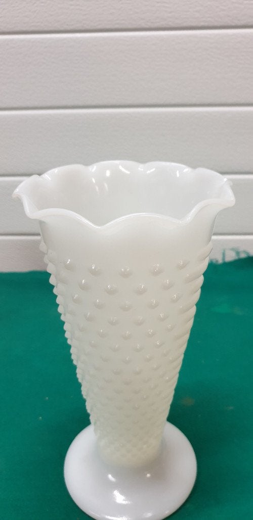 Vaas hobnail vintage melkglas, Ophalen of Verzenden
