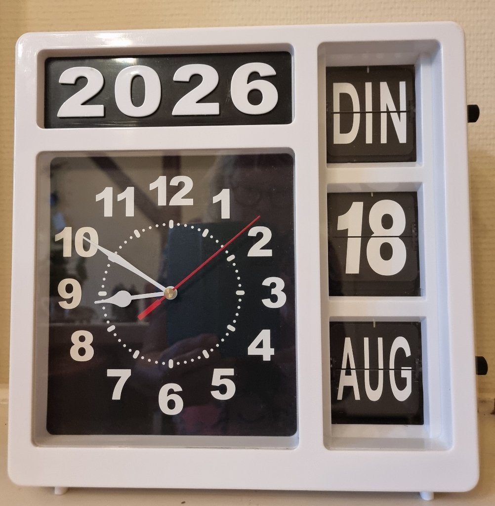 Perel Analoge Dementie Klok, Wit, Ophalen of Verzenden, Zo goed als nieuw, Zichtbaar uurwerk