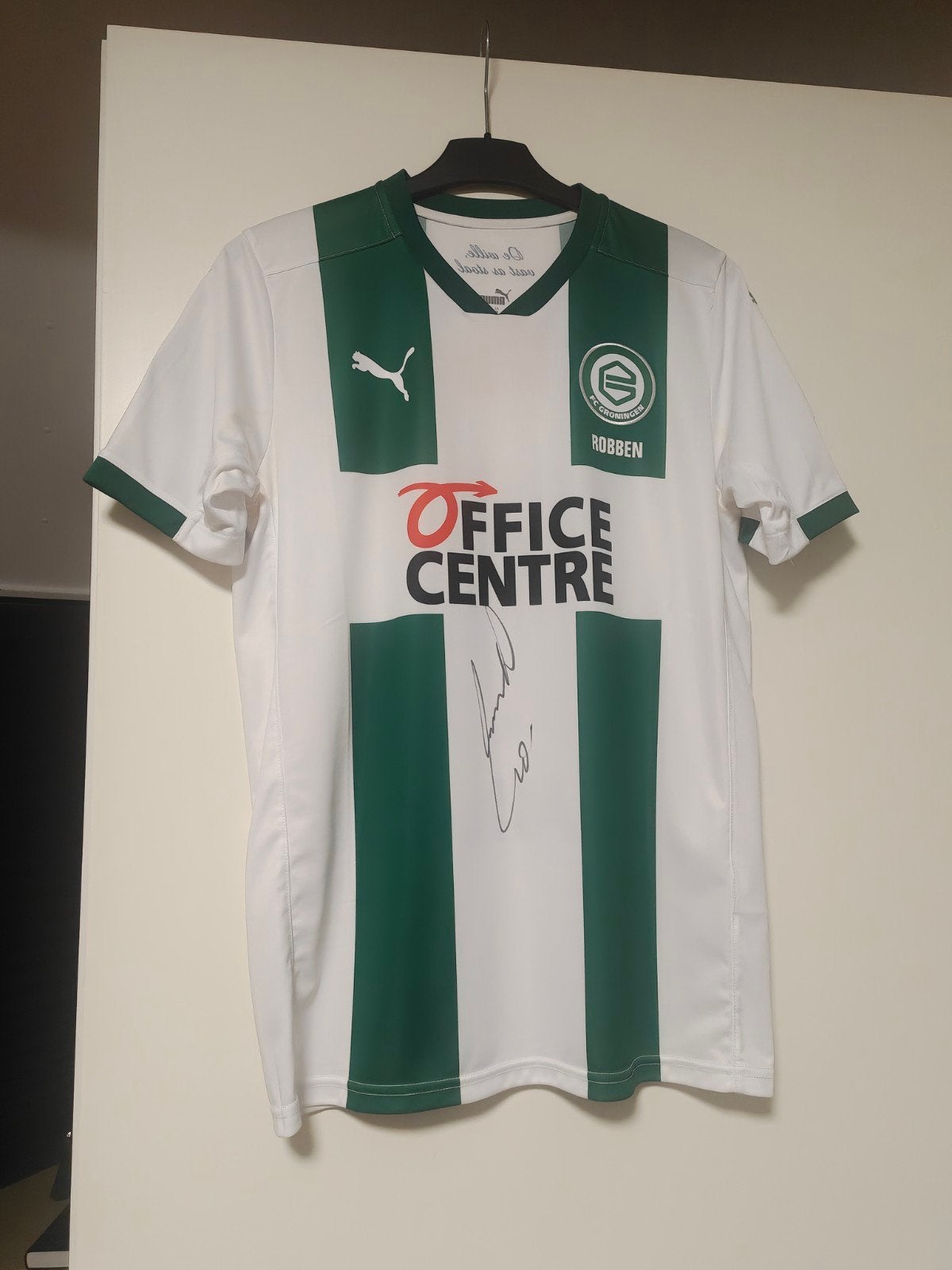 Gesigneerd Arjen Robben shirt FC Groningen 2020/21 | Maat M, Ophalen of Verzenden, Zo goed als nieuw, Overige binnenlandse clubs