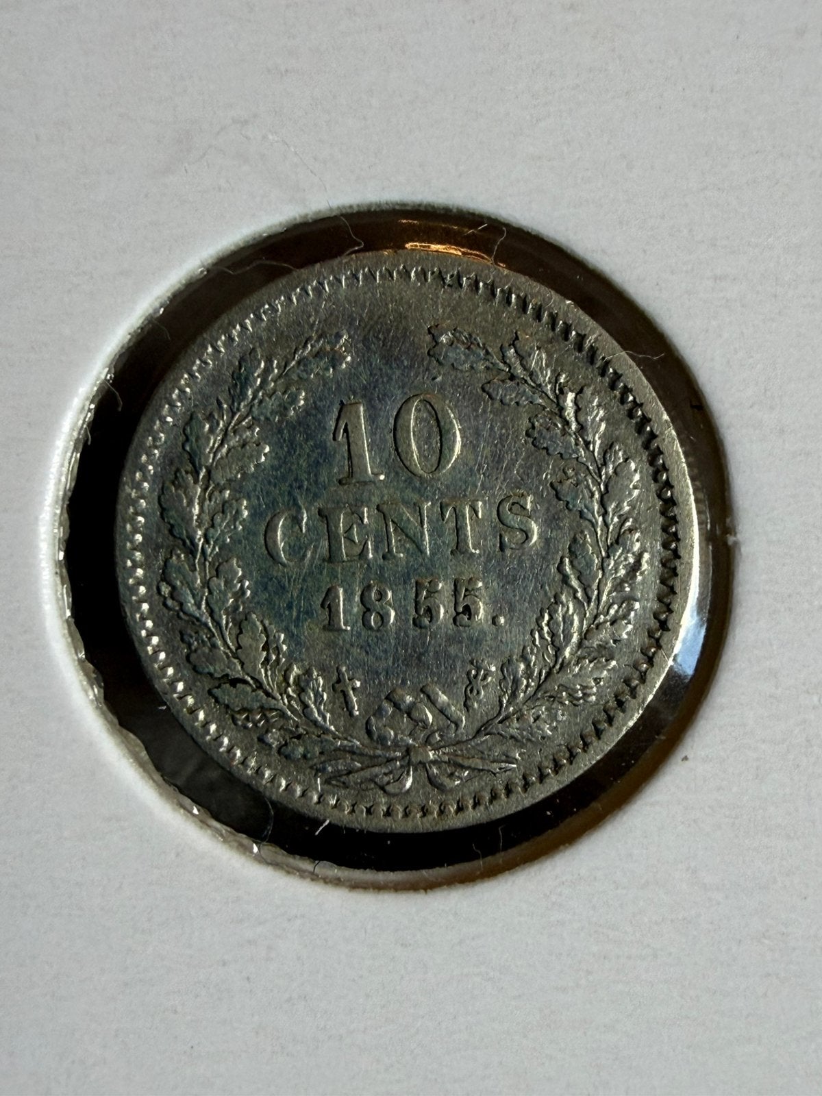 10 cent 1855 Willem III, Postzegels en Munten, Munten | Nederland, Koning Willem III, Zilver, Ophalen of Verzenden, 10 cent