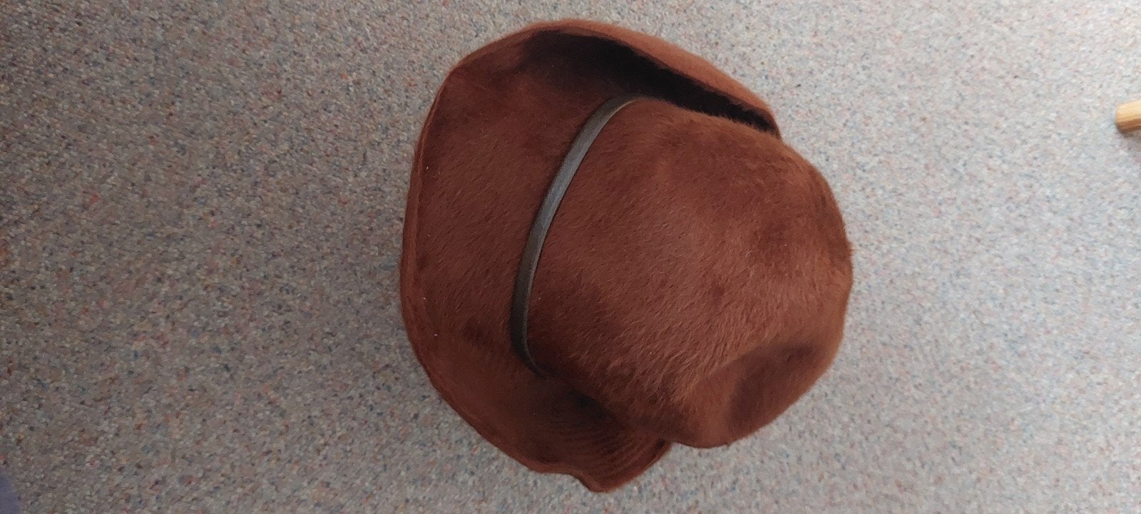 bruine koperkleurige mohair hoed, Ophalen of Verzenden, Zo goed als nieuw, One size fits all