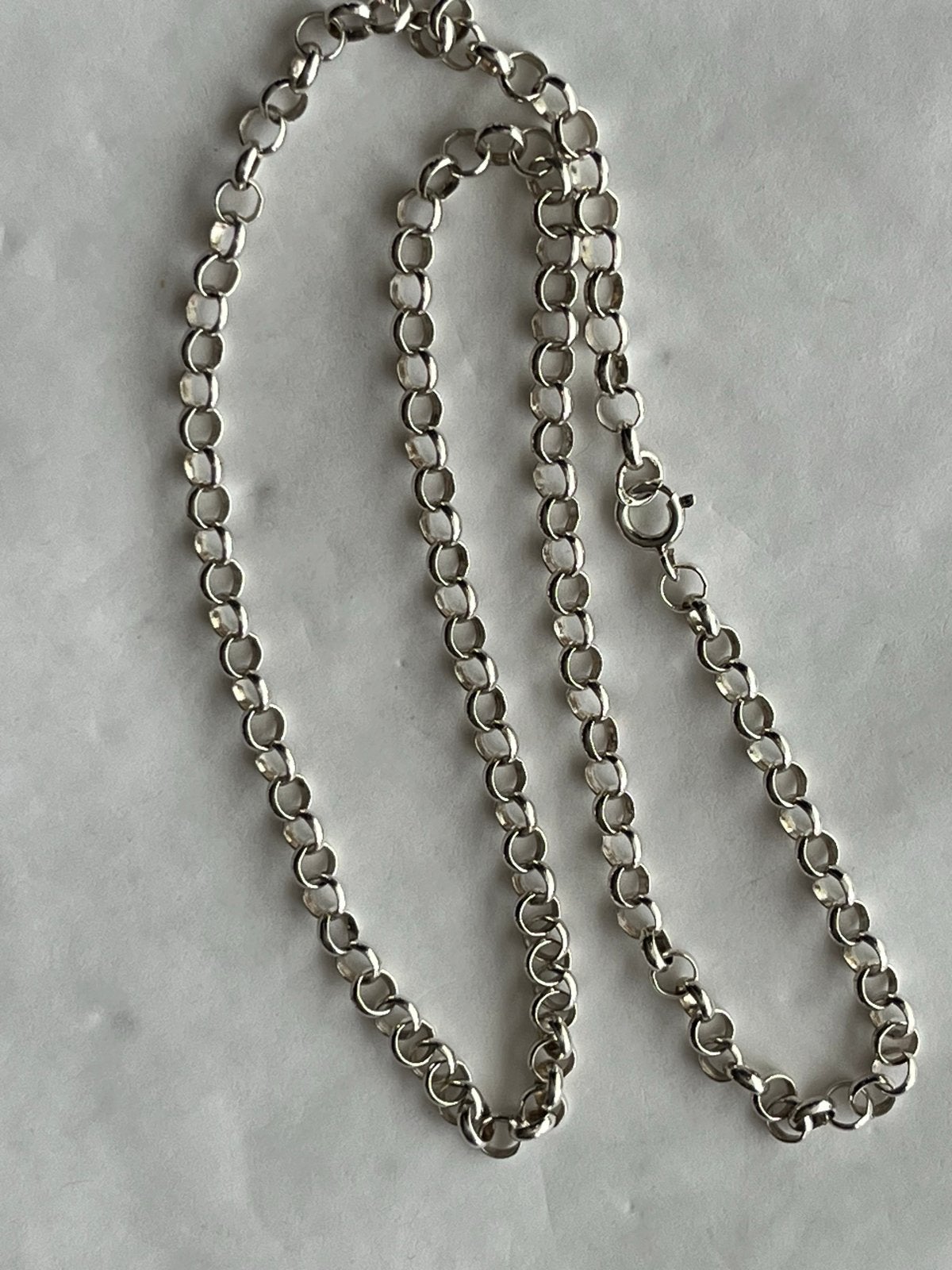Fraai zilveren Jasseron collier - 50 cm, Verzenden, Zo goed als nieuw, Zilver