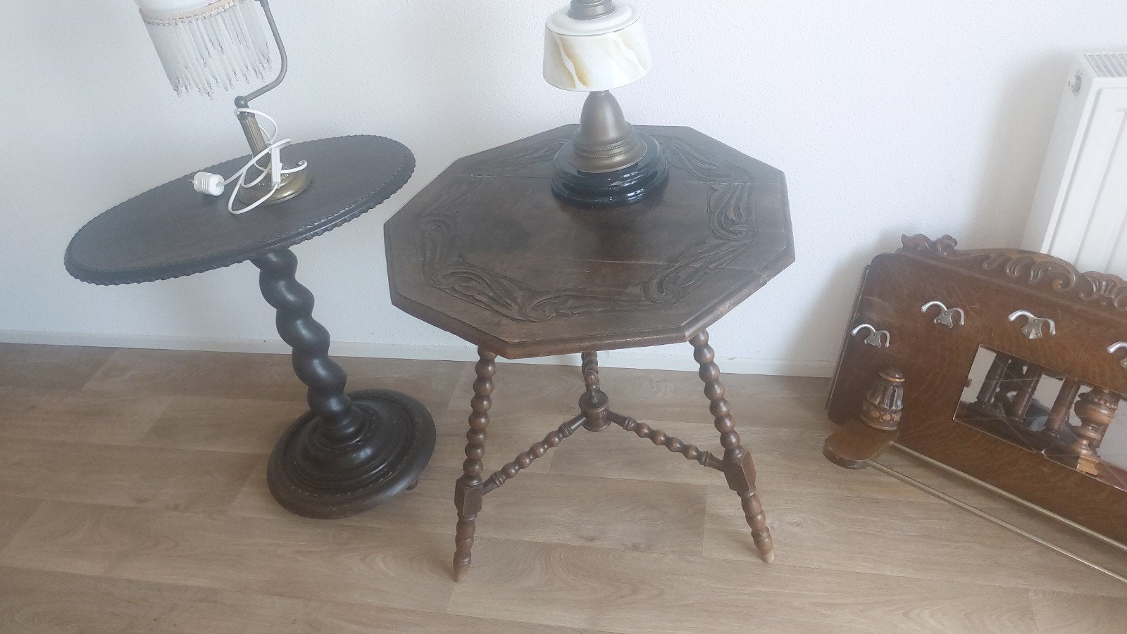 Nog 2 leuke bijzet tafeltjes, Ophalen, Gebruikt, Rond, Minder dan 55 cm