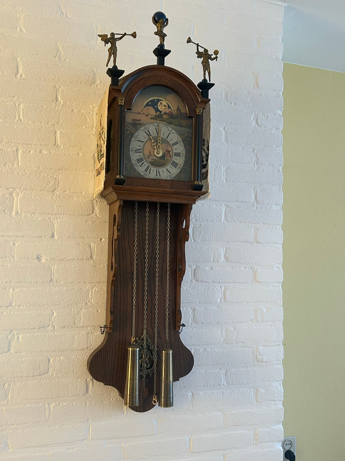 Friese Staartklok met Maanstand en Slagwerk, Antiek en Kunst, Ophalen of Verzenden