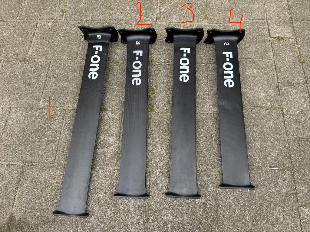 F-one carbon masten wing/kitefoil te koop/80,85 en 95 cm, Ophalen of Verzenden, Zo goed als nieuw, Wingsurf-onderdelen