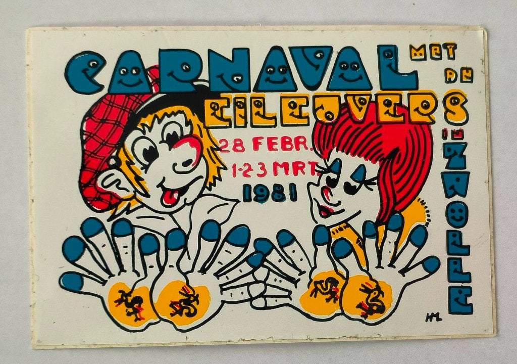 Sticker Carnaval in Zwolle 1981 ( en de Eileuvers)Zwolle, Ophalen of Verzenden, Zo goed als nieuw, Bedrijf of Vereniging