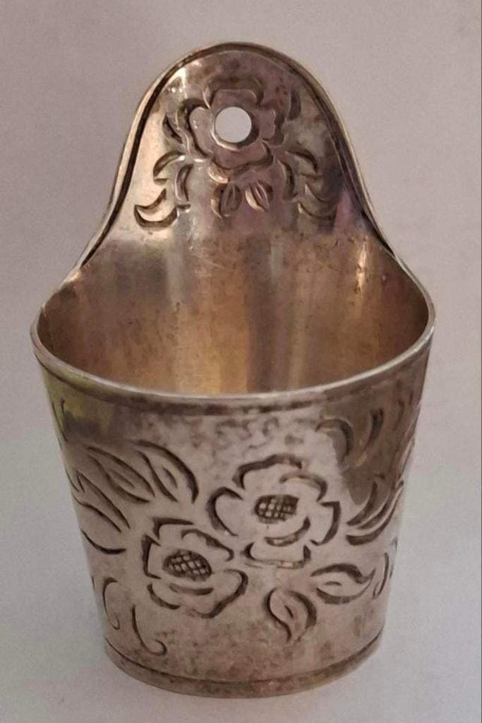 Hollands zilveren miniatuur zeepbakje. 3.6 cm., Antiek en Kunst, Antiek | Goud en Zilver, Ophalen