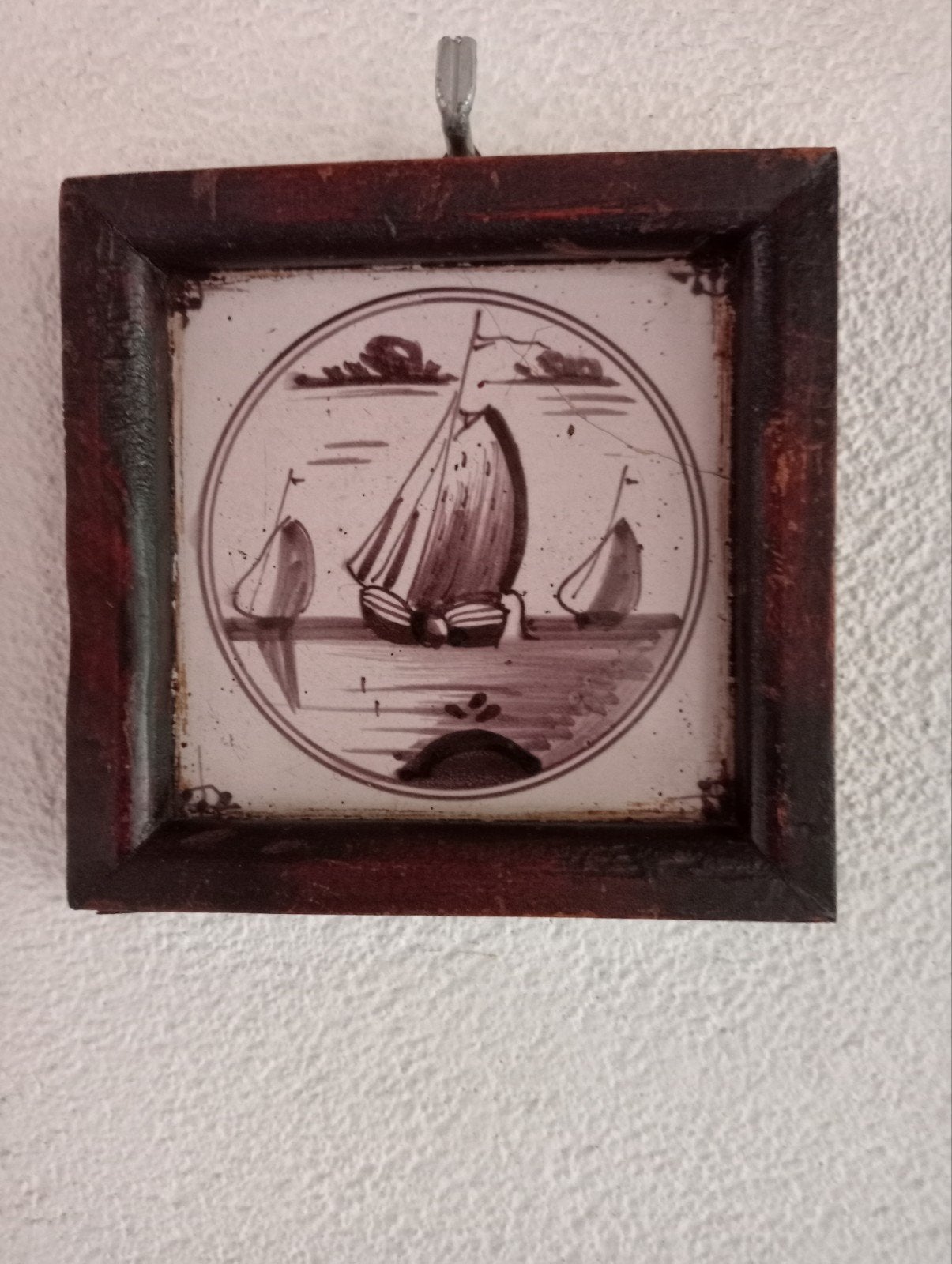Antieke Delfts Blauwe Tegel met Zeilschepen, Antiek en Kunst, Antiek | Wandborden en Tegels, Ophalen