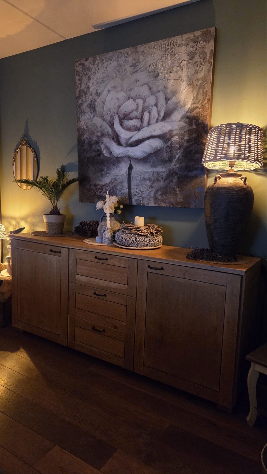 mooi zwaar eiken dressoir, Ophalen, Eikenhout, Zo goed als nieuw, 200 cm of meer
