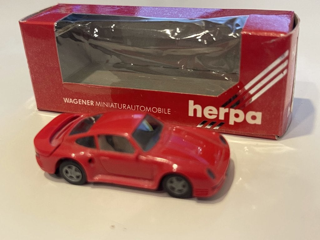 Herpa 2501 Porsche 959 1:87 rood, in verpakking, Ophalen of Verzenden, Zo goed als nieuw, Auto, Herpa