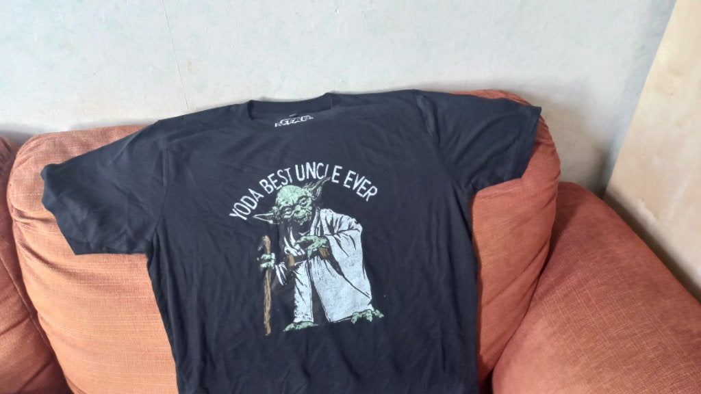 Star Wars Yoda Best Uncle Ever T-shirt, Maat 52/54 (L), Zwart, Ophalen of Verzenden, Zo goed als nieuw