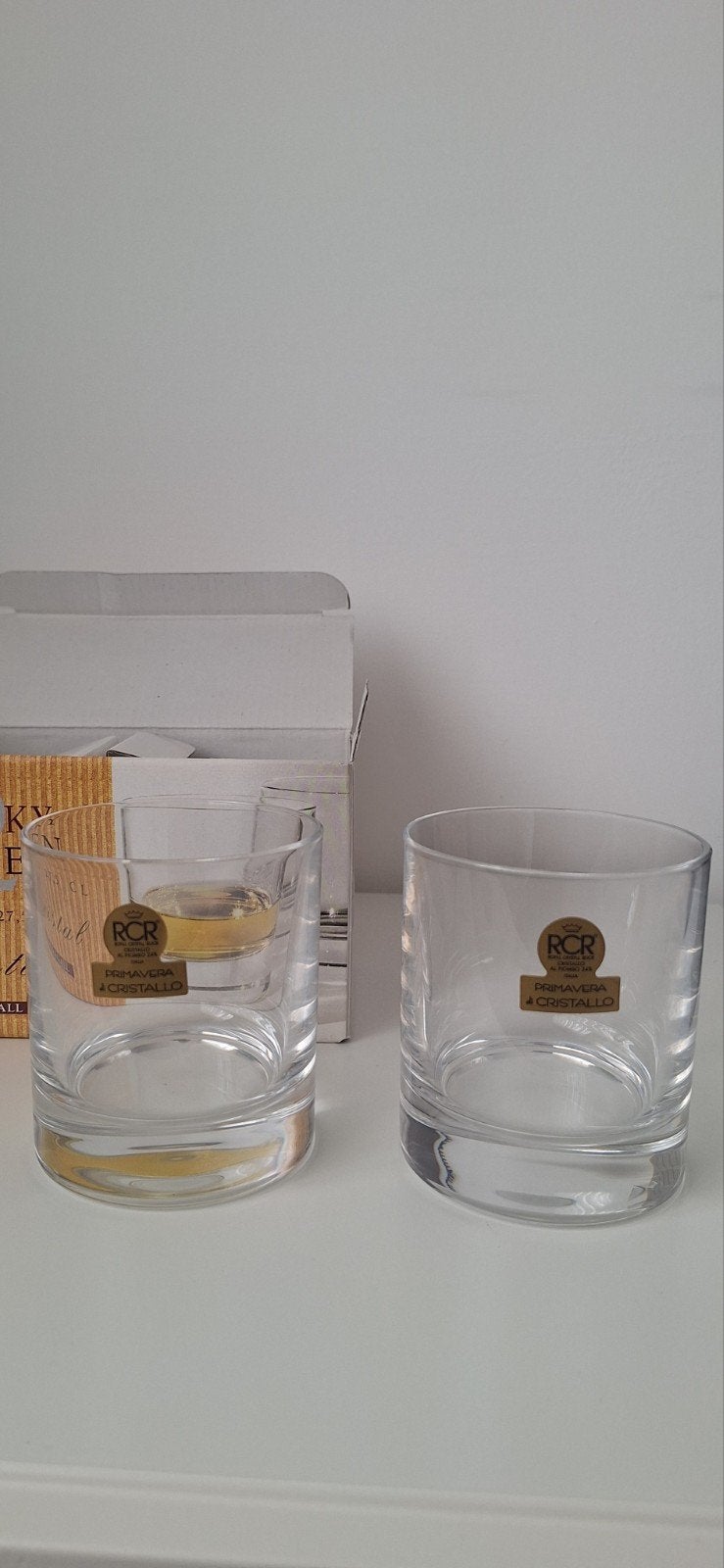 Nieuw in doos: RCR Primavera Kristal Whisky Glazen (2 stuks), Ophalen