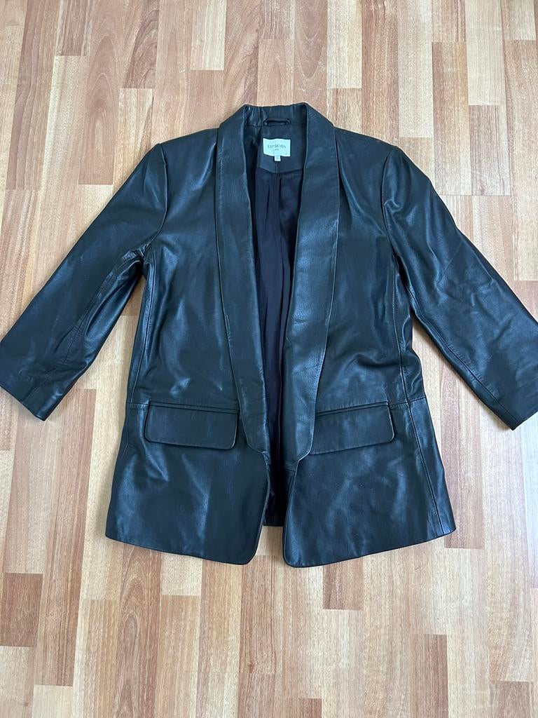 EST SEVEN leren dames blazer. Maat L, Maat 38/40 (M), Zwart, Nieuw, Ophalen of Verzenden