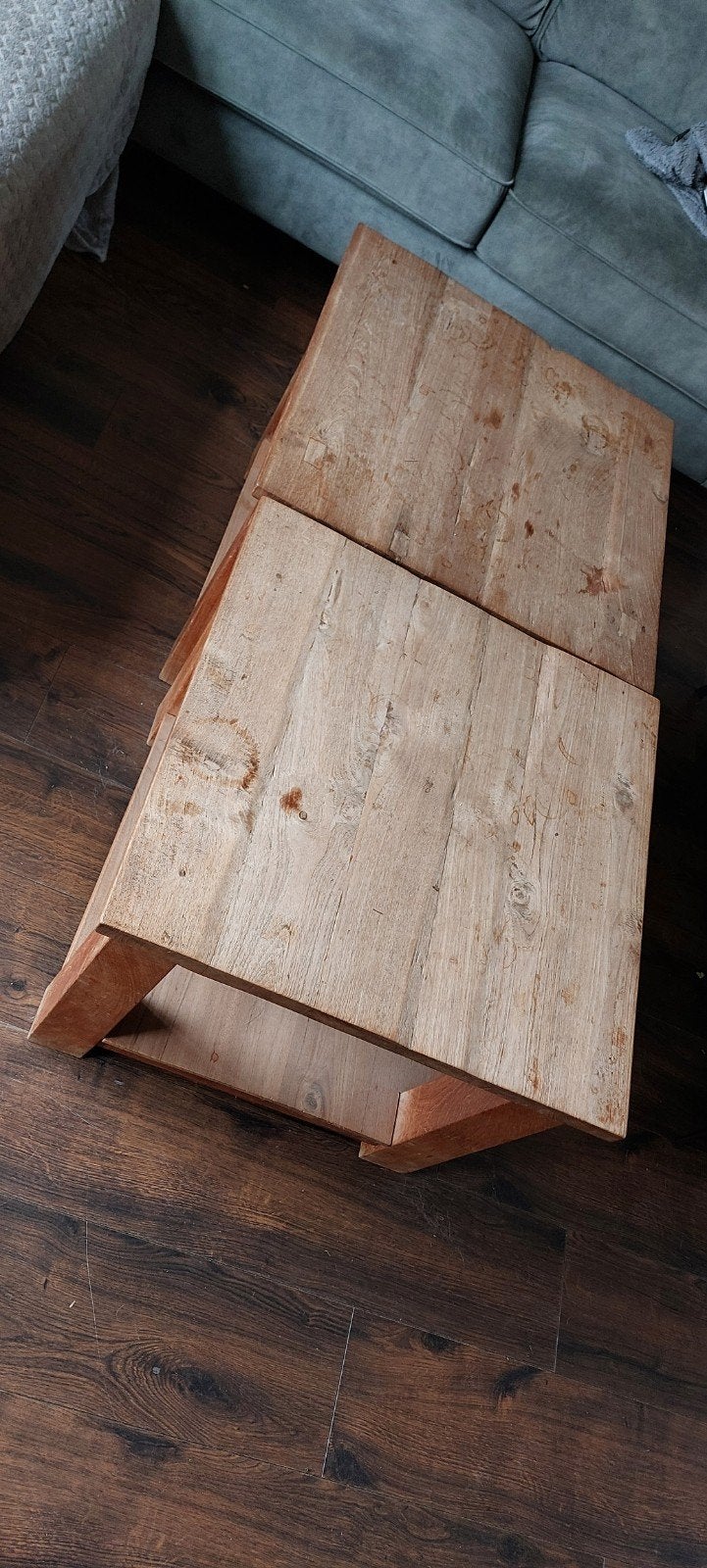 Teakhouten bijzettafel 60x60x50cm, Ophalen, 50 – 75, Gebruikt, 50 tot 100 cm