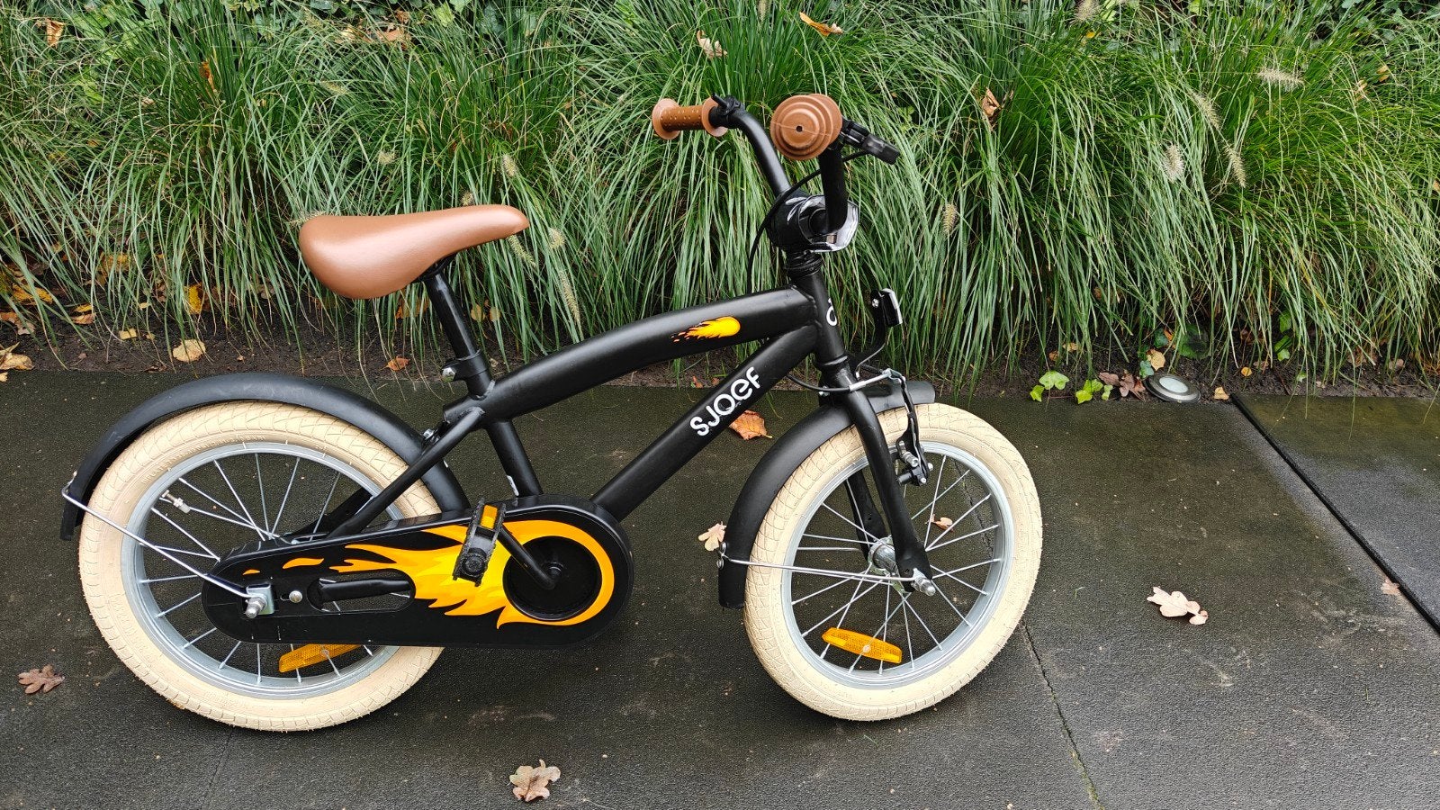 Sjoef kinderfiets 16 inch, Ophalen, Terugtraprem, Zijwieltjes, Sjoef