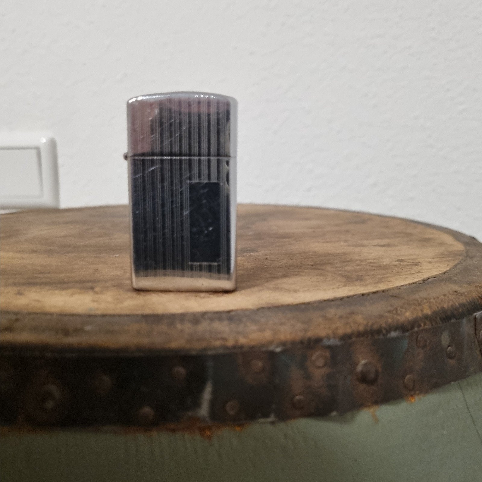 Zippo Slim Engine Turned. 1959, origineel insert., Ophalen, Gebruikt, Aansteker