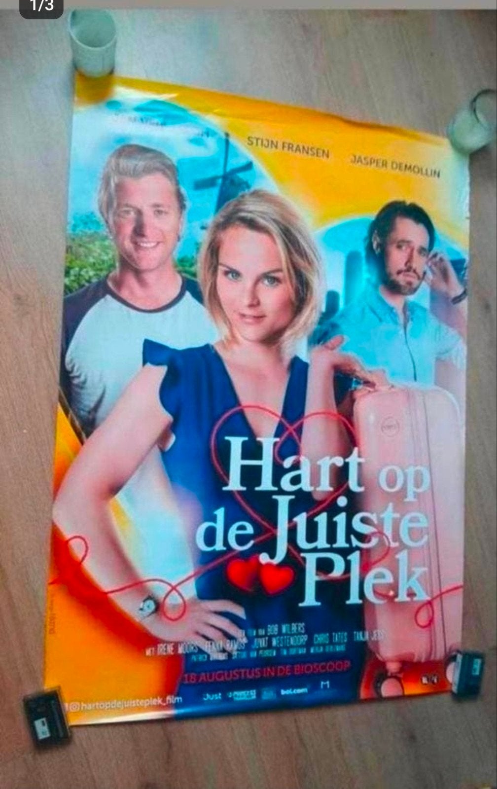 Hart op de juiste plek bioscoopposter., Ophalen of Verzenden, Gebruikt, Deurposter of groter, Film en Tv