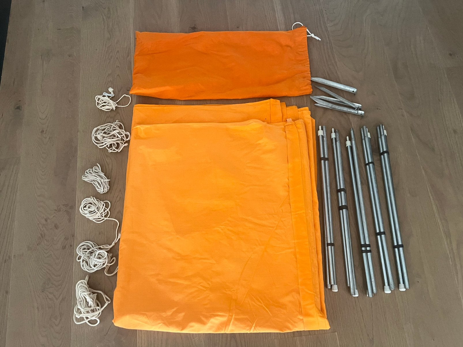 Windscherm retro oranje katoen, Caravans en Kamperen, Ophalen of Verzenden, Zo goed als nieuw