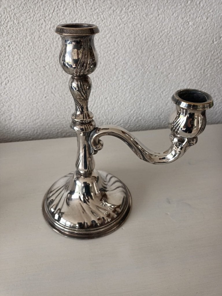 Verzilverde kandelaar, Ophalen, Zilver