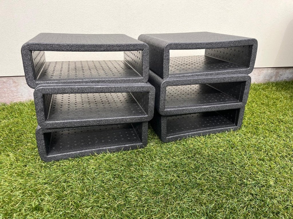 2x Goods Stack Design Bijzettafel – Robert Bronwasser, Ophalen, Minder dan 55 cm, Multifunctioneel en duurzaam, Vierkant