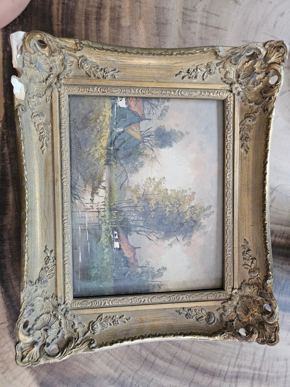 Vintage Huiskamer Schilderij op Hardboard - Jaren '20-'70, Ophalen of Verzenden