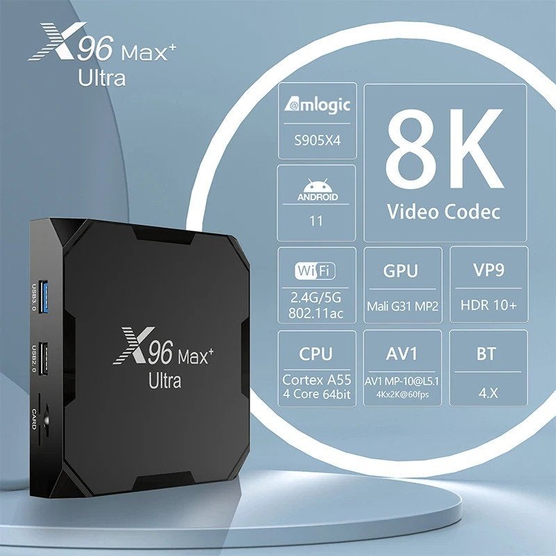 X96 Max+ Ultra 8K Android TV Box - Plug & Play, Ophalen of Verzenden, Nieuw, USB 2, Minder dan 500 GB