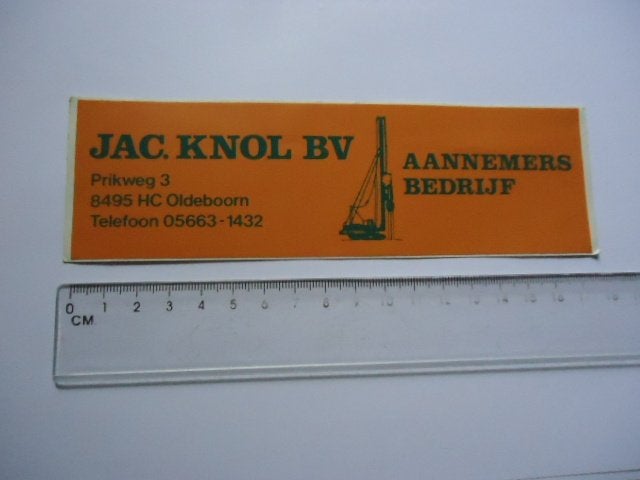 sticker oud Oldeboorn JAC KNOL aannemer bouw heerenveen, Verzenden, Zo goed als nieuw, Bedrijf of Vereniging