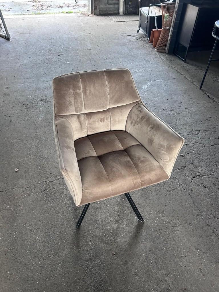 3 eetkamerstoelen goud bruin outlet korting, Ophalen, Nieuw, Metaal, Industrieel