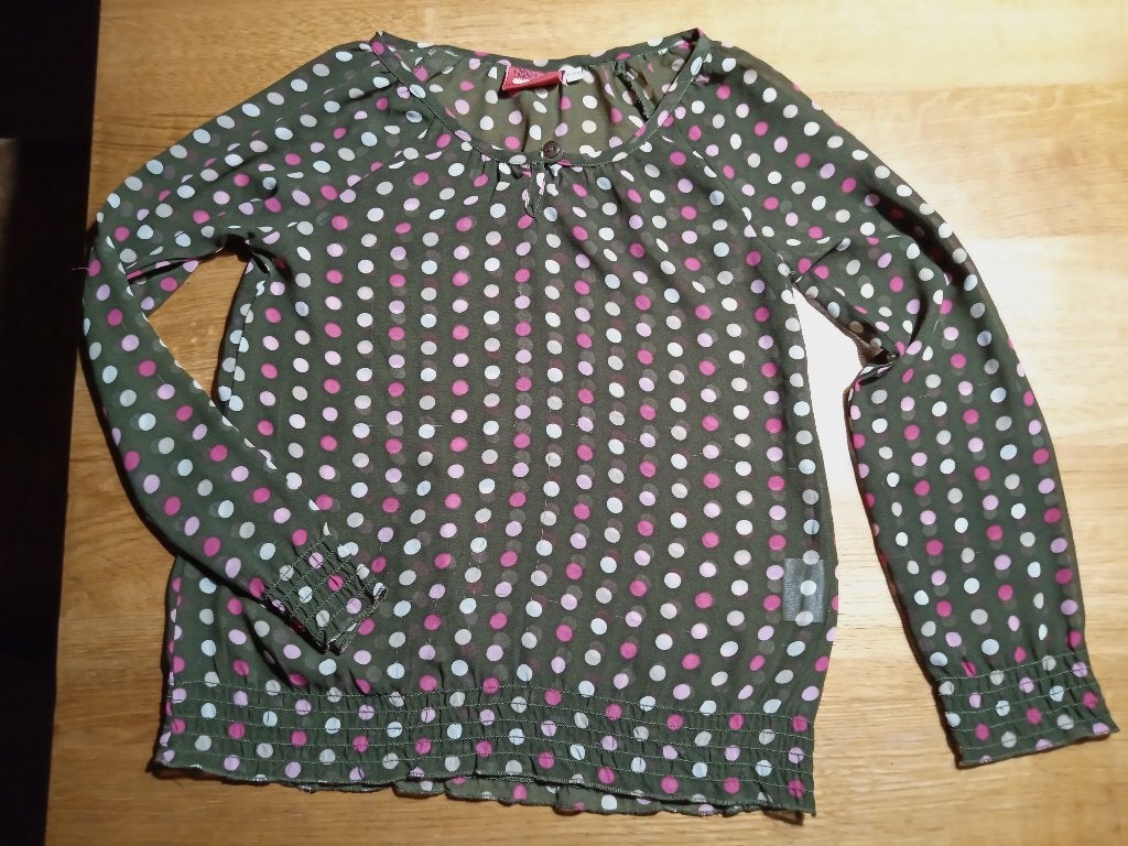 Transparant polka dot tuniek shirt maat 134/140, Ophalen of Verzenden, Gebruikt, Meisje, Shirt of Longsleeve