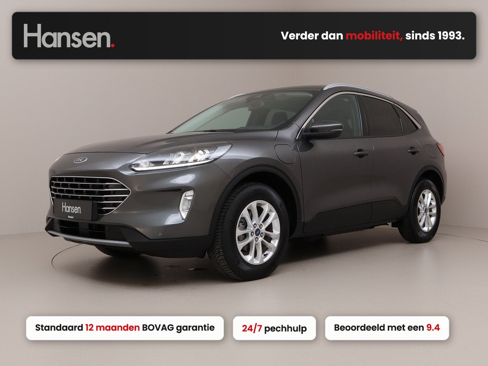 Ford Kuga 2.5 PHEV Titanium I Winterpakket I Cruise Control, Auto's, Stof, Gebruikt, 4 cilinders, Grijs