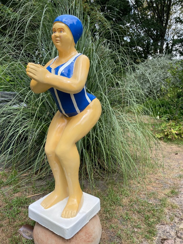 Duikende dame jacuzzi tuin, zwembad, vijver 115cm, Ophalen, Nieuw, Kunststof, Dierenbeeld