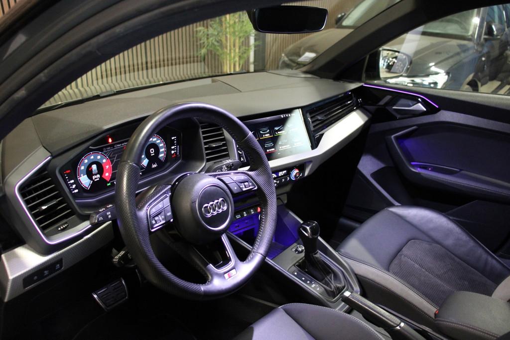 Audi A1 Sportback 40 TFSI 3X S Line B&O Virtual Leder Stoelv, Auto's, Audi, Zwart, 4 cilinders, 1984 cc, Leder en Stof