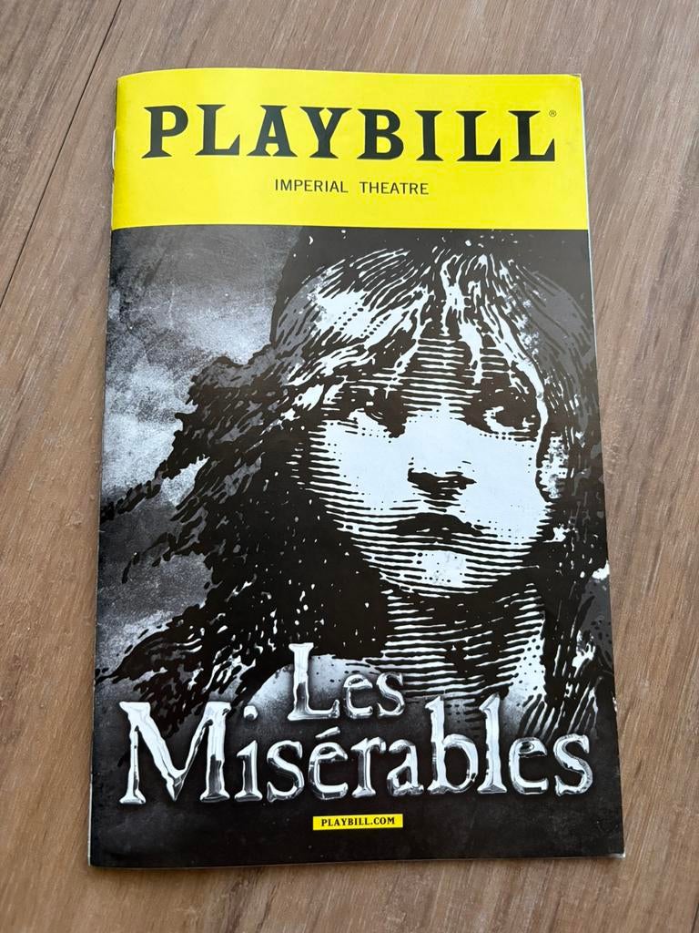 Playbill Les Miserables Broadway July 2016, Ophalen of Verzenden, Zo goed als nieuw