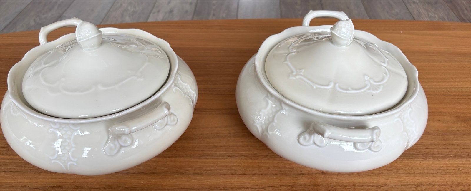 Set van 2 Mosa Maastricht Terrines met Deksel - Crèmekleurig, Antiek en Kunst, Ophalen