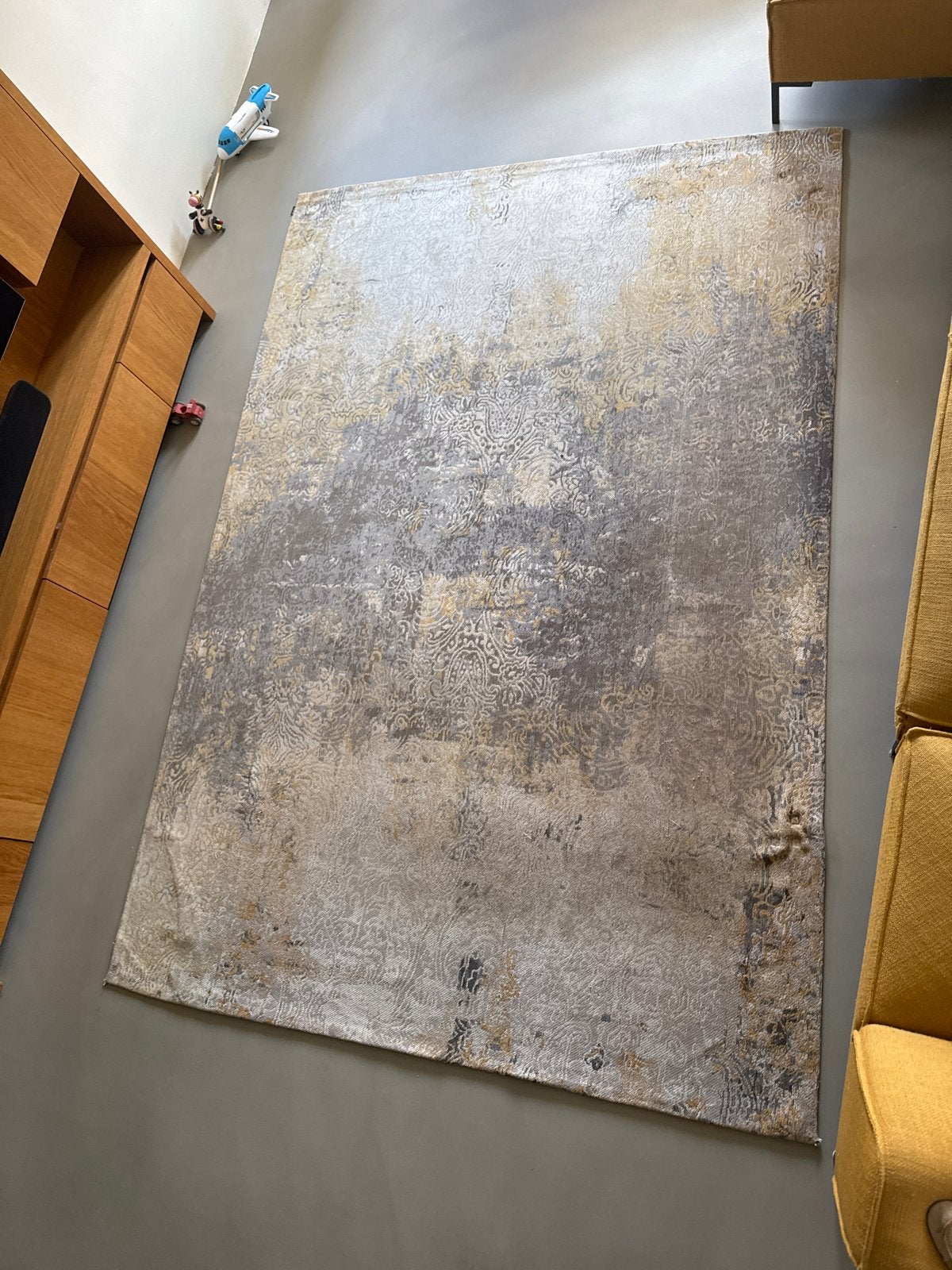Goossens Vloerkleed - Grijs/Goud/Crème - Gebruikt, Huis en Inrichting, Ophalen, Gebruikt, 100 tot 150 cm, 200 cm of meer