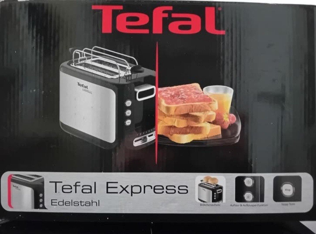 Tefal Express Broodrooster 7 standen.  Zwart en Zilver., Witgoed en Apparatuur, Broodroosters, Ophalen, Zo goed als nieuw