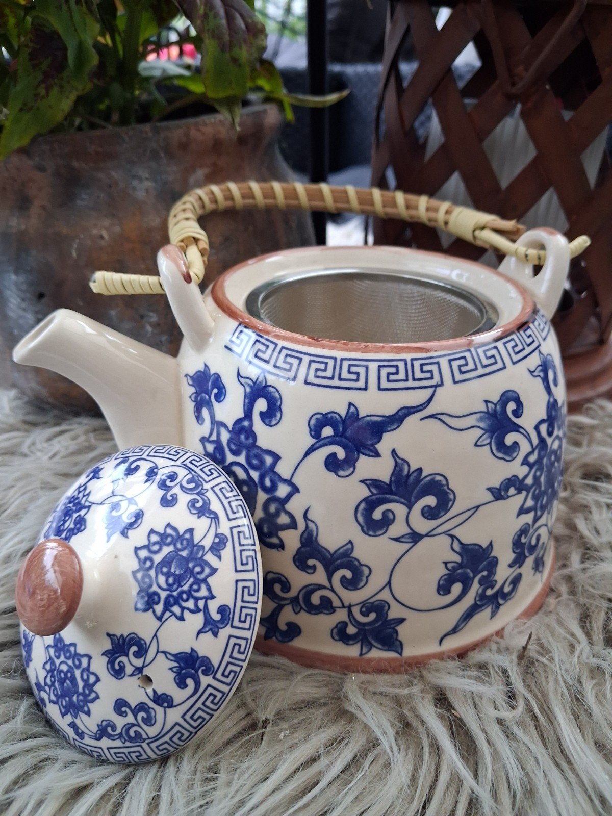 Theepot blauw barok, Overige materialen, Verzenden, Clayre&Eef, Pot, Bus of Blik