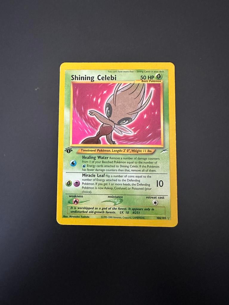 Shining Celebi First Edition NDE 106 Pokemon Kaart, Ophalen, Zo goed als nieuw