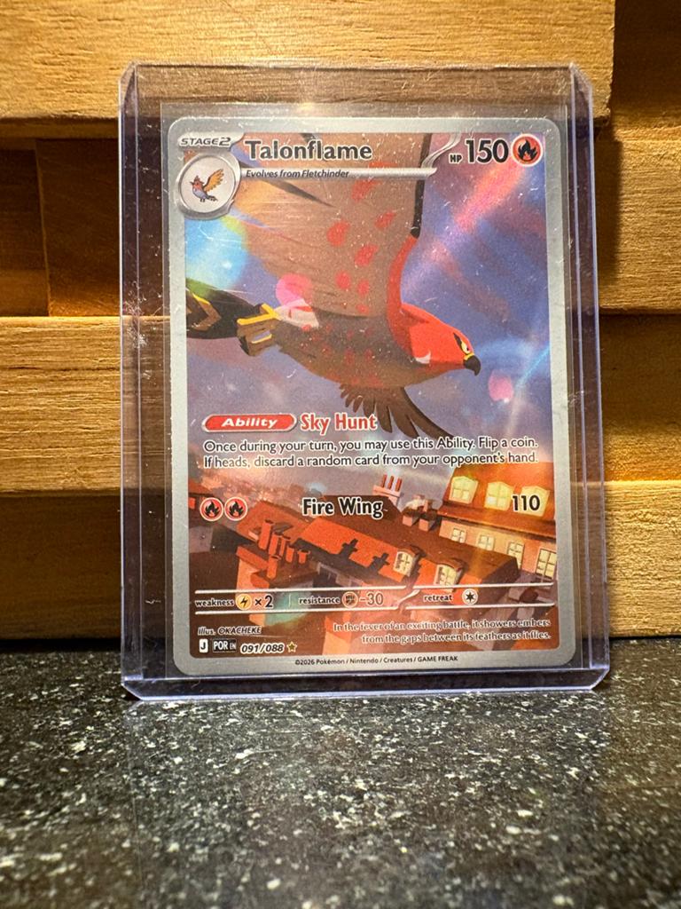 Talonflame POR 091/088, Ophalen of Verzenden, Zo goed als nieuw, Losse kaart