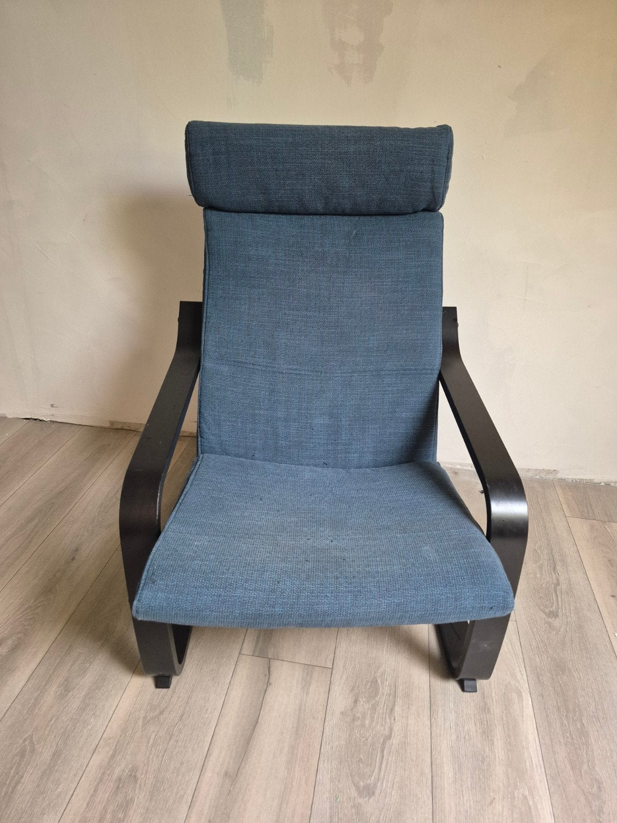 Ikea Poäng stoel, Huis en Inrichting, Ophalen, Gebruikt, Blauw, Eén