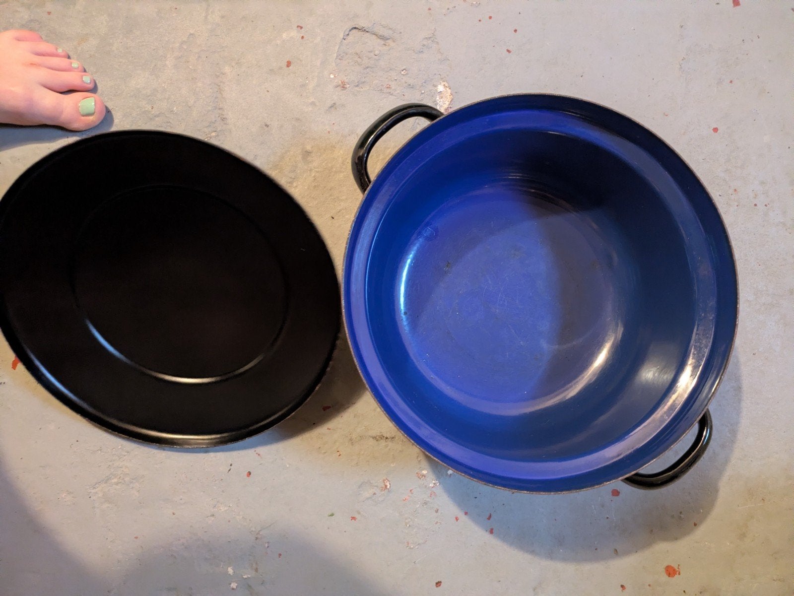 BK Stoofpan - Zwart/Blauw - Zeer Goede Staat, Gebruikt, Braadpan, BK, Ophalen of Verzenden