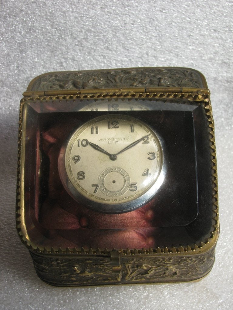 Antiek Frans Porte Montre voor Zakhorloge / Jacht Tafereel, Verzenden, Koper