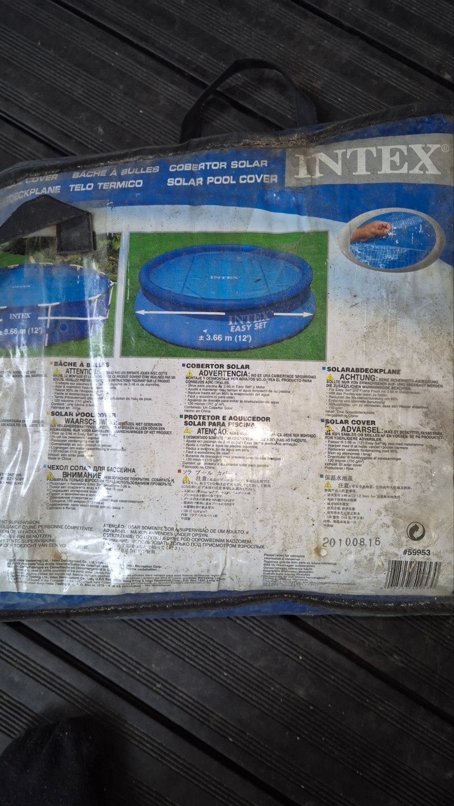 Intex Solar Pool Cover Ø 3.66m (12') en zwembad, Ophalen, Minder dan 80 cm, Overige typen, Rond