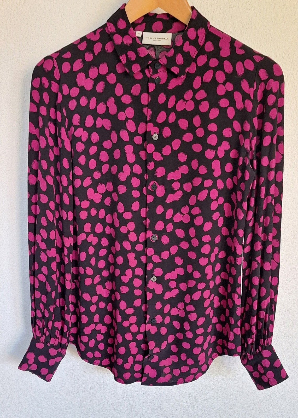 Fabienne Chapot blouse overhemd viscose 36 herfst kledig, Zwart, Ophalen of Verzenden, Zo goed als nieuw, Fabienne Chapot