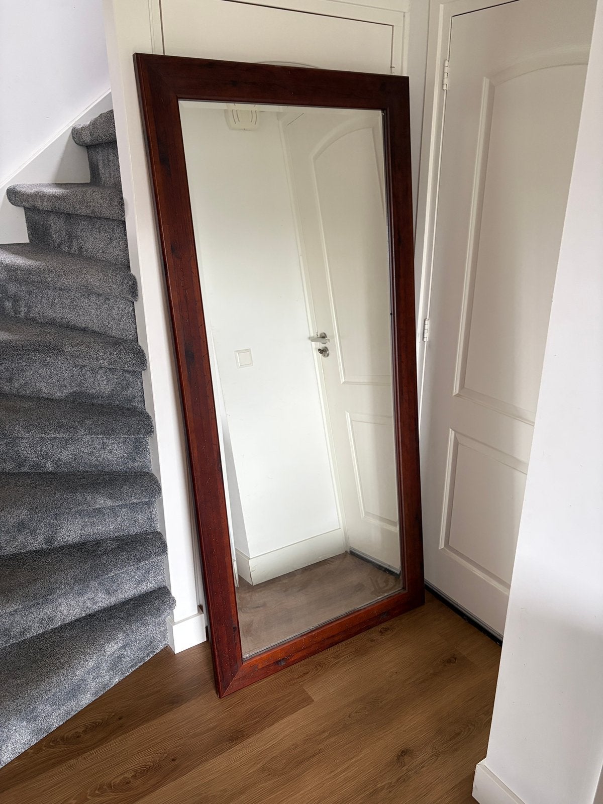 Grote spiegel teak hout 187,5 x 87,5 cm, Huis en Inrichting, Woonaccessoires | Spiegels, Ophalen, Zo goed als nieuw, Rechthoekig