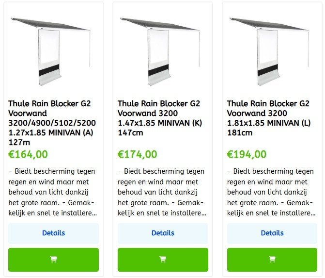 Thule Rainblockers G2 diverse maten vanaf 154 euro! Actie, Caravans en Kamperen, Caravan accessoires, Ophalen of Verzenden, Nieuw