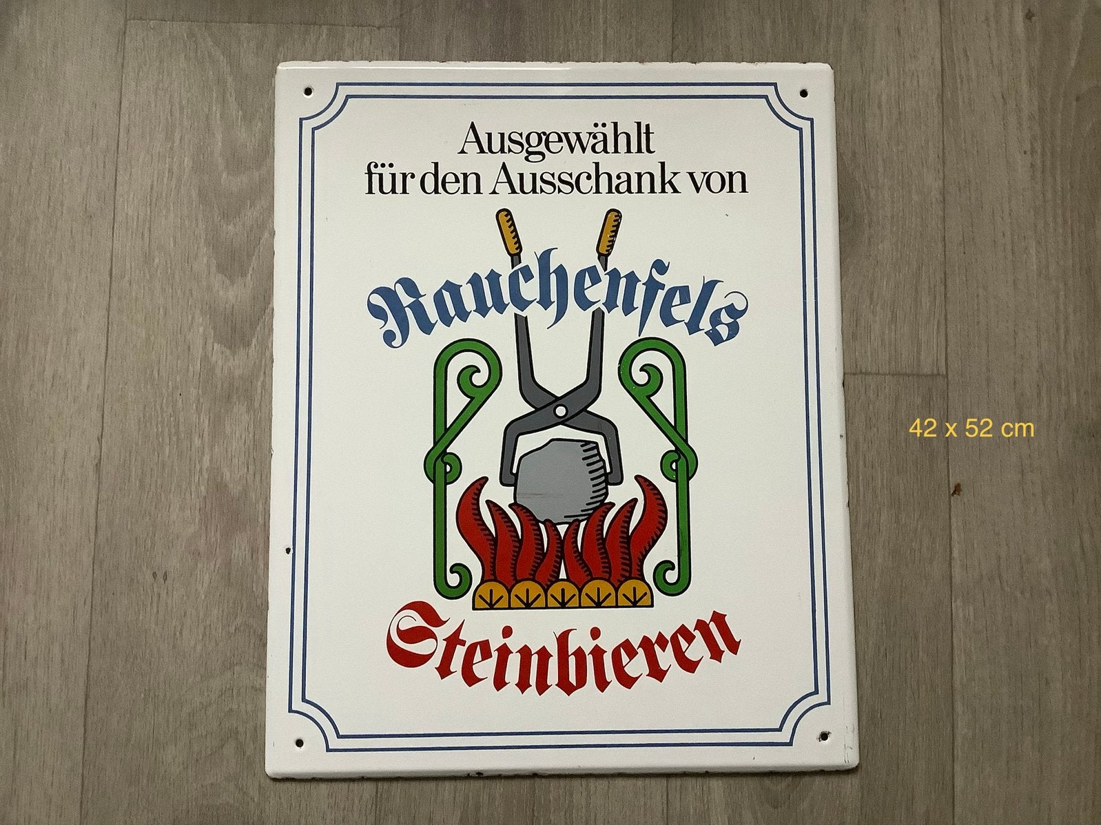 Rauchenfels emaille bord, Verzamelen, Ophalen of Verzenden, Zo goed als nieuw, Reclamebord, Plaat of Schild, Overige merken