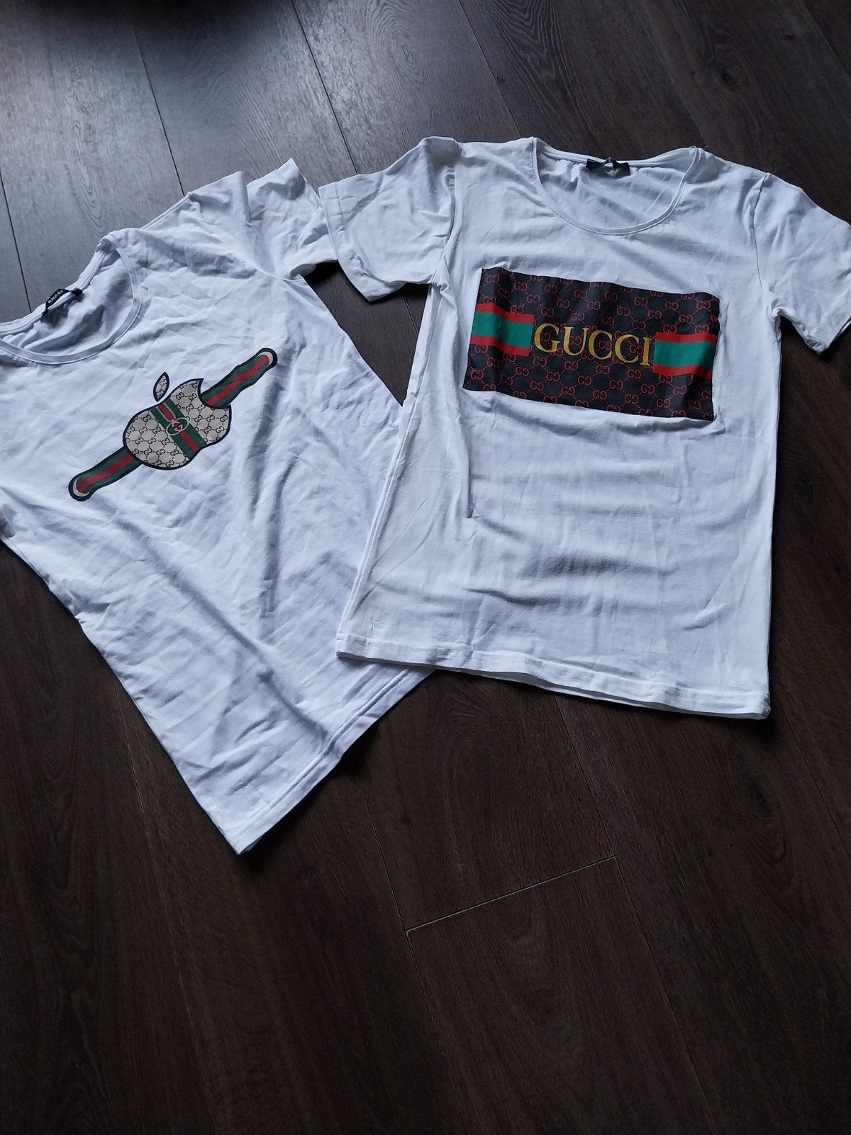2 Gucci shirts mt S, Kleding | Dames, Wit, Ophalen of Verzenden, Zo goed als nieuw, Korte mouw