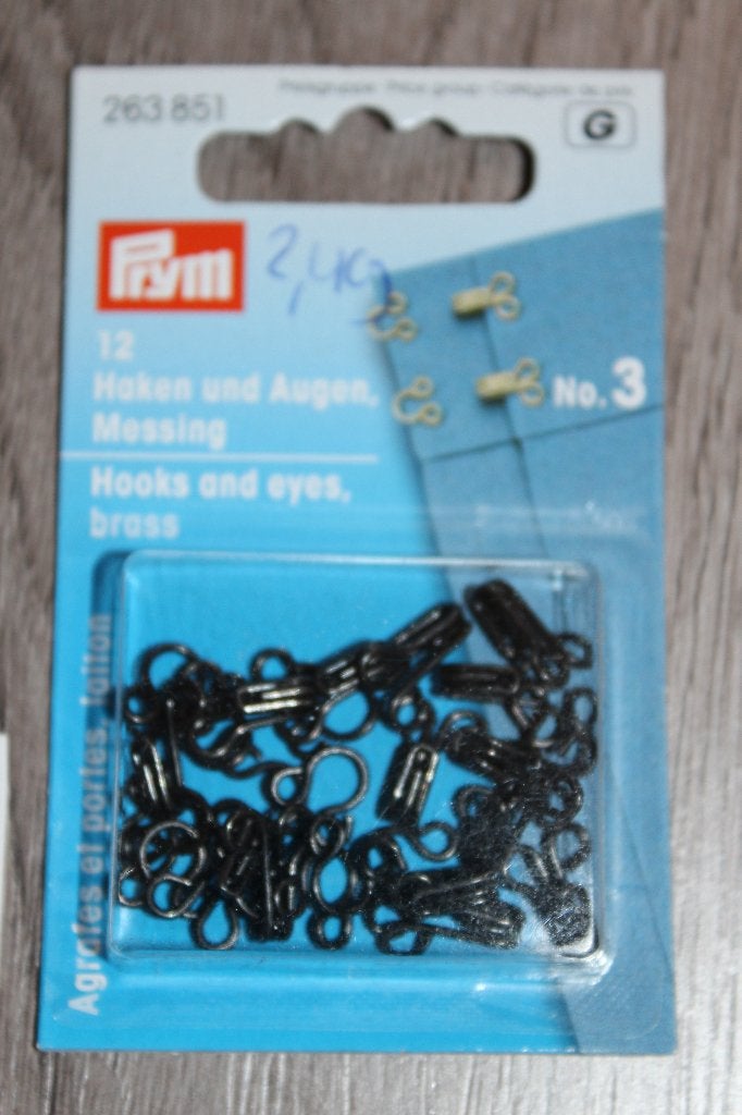 Prym Haken en ogen 263 851, zwart no.3 #2060, Ophalen of Verzenden, Nieuw, Overige typen