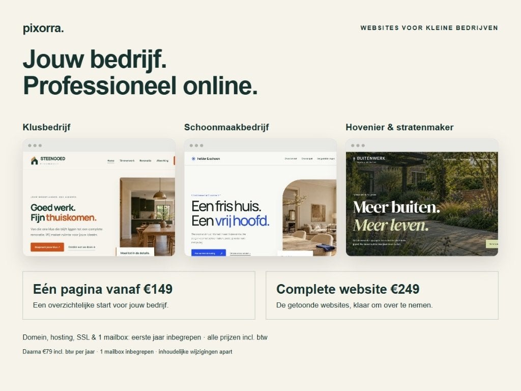 Website laten maken incl. domein en hosting vanaf €149, Website Bouw
